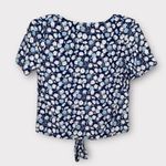 Madewell  Blue Moon Tie Front Floral Short Sleeve Top Size XS Photo 2