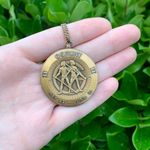 Vintage Rare Gemini Zodiac Heavy Pendant Necklace Photo 0