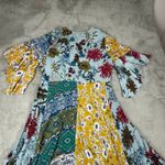 Umgee USA Floral Patchwork Kaftan Dress Flowy Bohemian Style Asymmetrical Hem M Photo 9