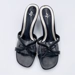 Life Stride  Scanner Heel Black Clear Acrylic Open Toe Bow Tie Retro Y2K Size 6.5 Photo 2