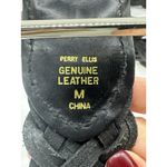 Perry Ellis  Black Leather Braided Women's Belt New Size Medium Silver Buckle‎ Photo 3