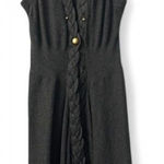 Fylo Dark Gray Long Sleeveless Cardigan XS Braided Brass Buttons Urban Cozy Photo 0
