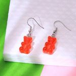 🆕Red Candy Gummy Bear Dangle Earrings Photo 3