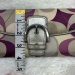 Coach  Silver Purple Signature Nylon Wallet Photo 11
