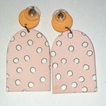 Pink and Orange Polka Dot Earrings Photo 3