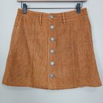 Aero High Rise Button Front Corduroy Skirt Women 2 Boho Retro Indie Streetwear Brown Photo 0