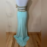 Kiss Kiss Formal 3709 beaded bodice cutout back jersey prom dress NEW 8 Blue Photo 3