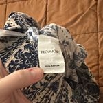 Blue and White Damask Print Patterned Straight Leg Pants Size 16 Photo 6