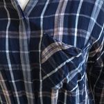 Sanctuary  Plaid Button Down Shirt with Tie Back Blue Pink Women's Size Medium Photo 5