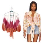 Young Fabulous and Broke NWT Carmen Ombre Tie Dye Tie Front Top Small Boho Beach Photo 1