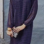 CAbi Harlequin Tunic Shift Dress Purple Black Diamond Size Medium Preppy Casual Photo 0