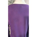 Halston Beautiful Dark Purple Top W/ Metallic Black Grommets Medium Boho Photo 5