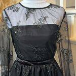 LICHI Whimsical Goth Formal Lace Beaded Long Sleeve Black Dress Size XS Photo 2