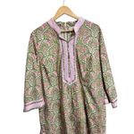 NICBLU Women's Capri Short Tunic Dress Delicate Ferns Cotton Spandex pink XL Photo 2