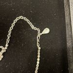Elegant Vintage Rhinestone Silvertone Choker Shepherds Hook Clasp Glam Silver Photo 3