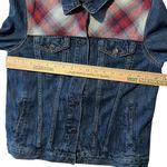 Gap + Pendleton 1969 Icon Denim Jacket Dark Indigo Women's M Plaid Casual Photo 6