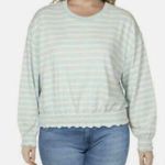 Levi's Women’s Light Blue & White Striped Sweatshirt Top XL extra large lounge Photo 0