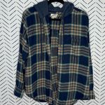American Eagle  Blue flannel hoodie Size Medium Photo 0