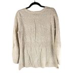 L.L.Bean  Womens Sweater Cotton Chunky Ribbed Knit Scoop Neck Ivory L Photo 1