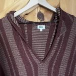 Buckle BKE Womans Large Root Beer Jacquard Hooded Pullover Sweater Oversized Open Weave Photo 4
