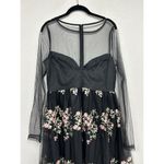 JJ's House  Midi Dress Gown Large Black Lace Tulle Embroidered Fairy Whimsigoth Photo 8