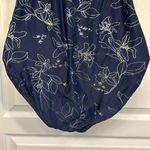 Nip tuck Swim Multifit Cup Navy Garden Line Foil Halter Swimsuit Size 6 Photo 5
