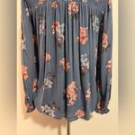 Lucky Brand EUC Blue and Pink Floral Long Sleeve Blouse size small Photo 7