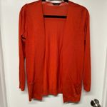 Massimo Dutti Womens Orange Open Cardigan Sweater Silk Cotton Blend Size XS Photo 0