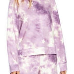 Wildfox Lounge Set Tie Dye Stars in Purple & White Sz M NWT Sweatshirt & Shorts Photo 0