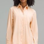 Lululemon S Relaxed-Fit Cotton-Blend Poplin Button-Down Shirt Peach Bell… Photo 1