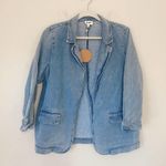 NWT Bibi Boutique Denim Jean Oversized Blazer Jacket Size L Photo 1