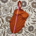 Sparkly One Shoulder Swimsuit One Piece Rust XL 16 18 NWOT Brown Photo 4