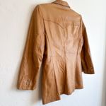Karen Silton 70s Authentic Vintage 100% Leather Western Blazer Jacket Camel Tan Size 8 Photo 6