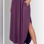Zenana Outfitters Plus Size 1XL Women’s Purple Tulip Hem Maxi Skirt NWT With Pockets & Slit Photo 0