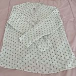 Just living white anchor print button up roll tab sleeve shirt, size L marine Photo 11