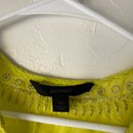EXPRESS Y2k Size XS Neon Yellow Boho Rhinestone Silk Blend Going Out Top Photo 4