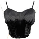 Julia by Love J Satin Corset Top Womens S Padded Mesh Goth Y2K Glam Clubwear Black Photo 0