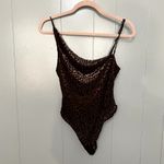 Urban Outfitters  Out From Under Brown Sheer Velvet Weekender Bodysuit M Photo 2