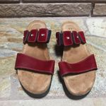 Naot Ashley Rhinestone slide sandals leather burgundy patent 42 11 Red Photo 2