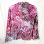 Willi Smith Medium Top Handmade Tie Dye Pink Eyelet Embroidered Cotton Boho 1687 Photo 2