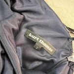 Kurt Thomas liquid blue stretch satin embellished one shoulder cutout gown Size 2 Photo 7