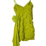 For Love & Lemons  Lorlai Mini Lime Green Rose Party Ruched Dress Small Photo 6