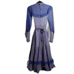 Gunne Sax VTG 70s Blue Lace Maxi Dress Long Sleeve Prairie Peasant Cottage XS * Photo 1
