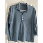 Renwick Womens XL Navy Blue Striped 3/4 Sleeve Collar Golf Top Country Club Pick Photo 0