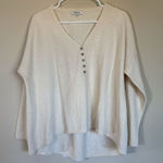 Madewell  Women's Asherton Waffle Henley Sweater Wool Blend High Low‎ Size XL Photo 0