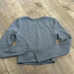 Lovers + Friends  Clea‎ Grey Cutout Ribbed Long Sleeve Cropped Tee Top Sz XXS Photo 5
