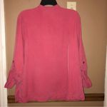Coldwater Creek 100% Silk Button Front Blouse Red Large Photo 1