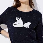 Loft  Blue and White Polar Bear Sweater. Photo 5