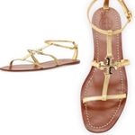 Tory Burch  Lowell Flat Gladiator Sandal in Gold Size 9.5 Photo 2