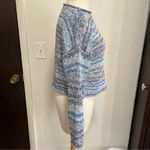 margaret o'leary Margaret O’Leary Blue White Space Dye Cropped Rolled Hem Sweater Womens Size XS Photo 3